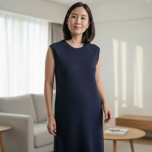 Eileen Fisher Organic Cotton Cashmere‎ Knit Sleeveless Dress Minimalist Style XS